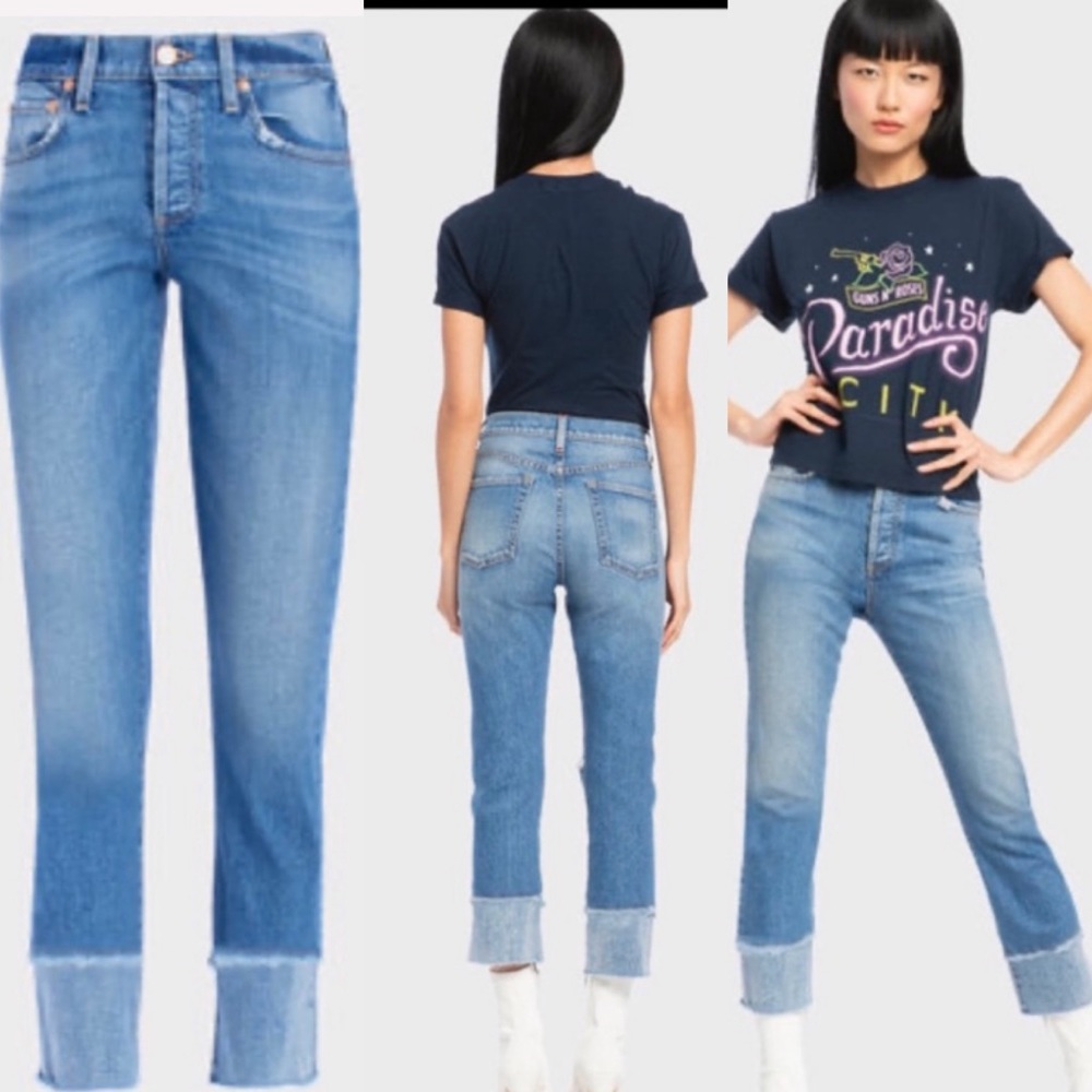 Alice & Olivia-Amazing High Rise Double Hem Jean 27 - Picture 3 of 13